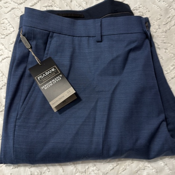 Jos. A. Bank Traveler Performance Wool Slim Blue Unhemmed Pants Men’s Size 42 - Picture 12 of 12